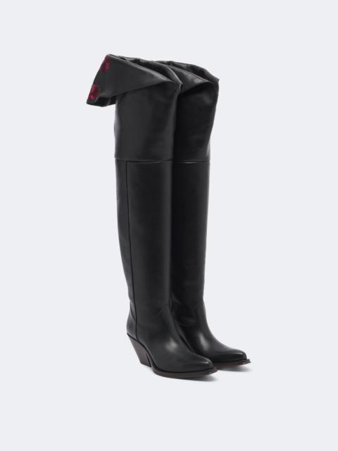 Chloé Azelan embroidered leather over-the-knee boots