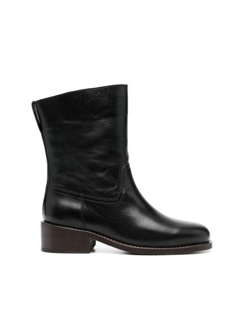 ankle-length leather boots