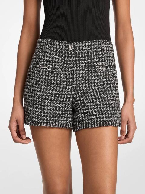 MICHAEL KORS Houndstooth Jacquard Frayed Shorts