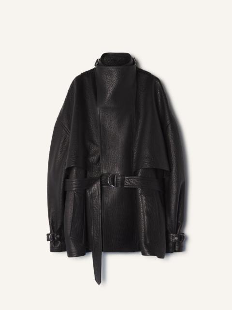 Lanvin STAND COLLAR LEATHER JACKET
