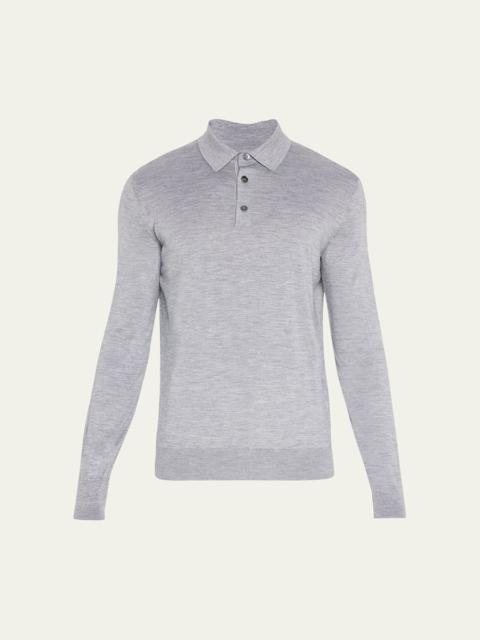 ZEGNA Men's Cashmere-Silk Polo Shirt