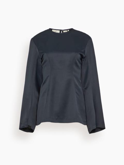 BITE Studios Sculpted Satin Blouse in Black