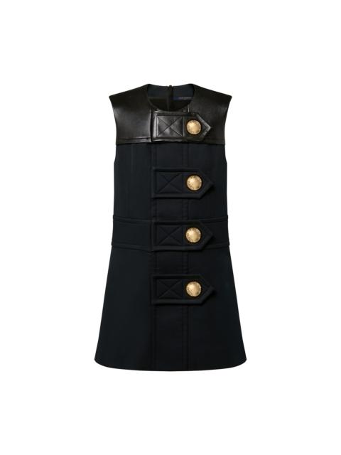 Louis Vuitton Leather Accent Snap Button Dress