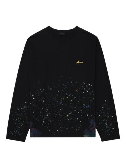 We11done paint-splatter long-sleeved T-shirt