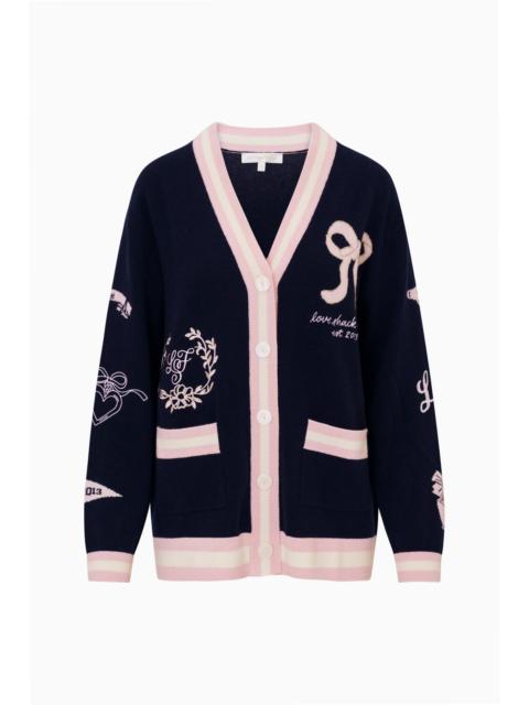 LoveShackFancy Everdine Wool Varsity Cardigan