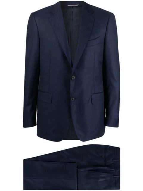 Canali logo-patch single-breasted suit