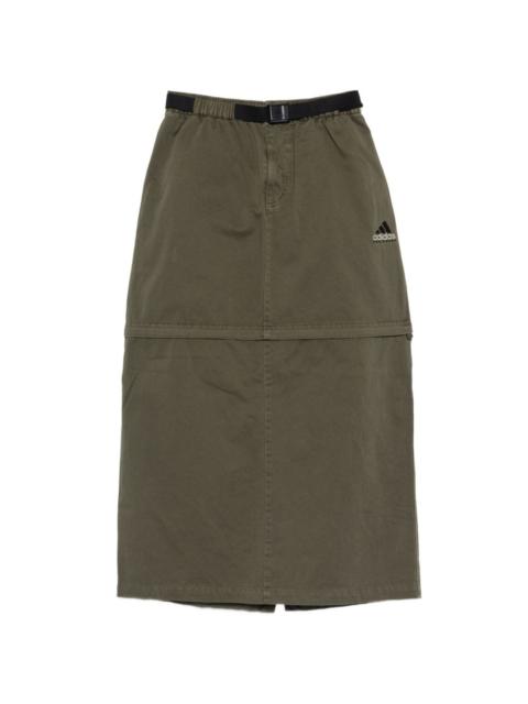 adidas belted midi skirt