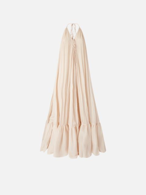 WIDE LONG DRESS WITH OPEN BACK
