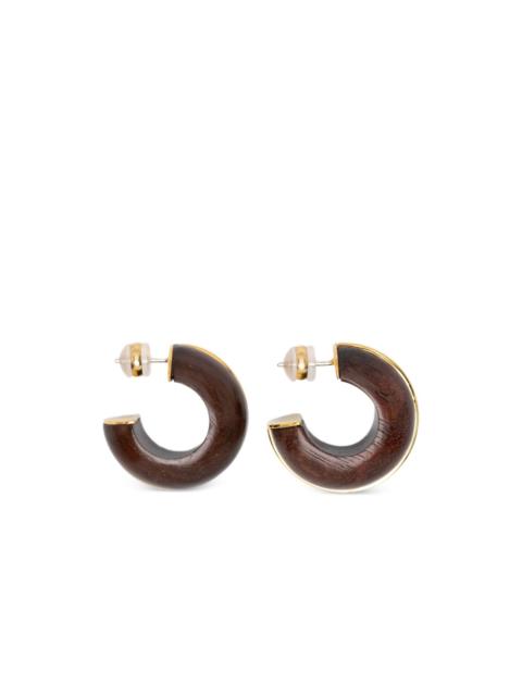 LIZZIE FORTUNATO Halo acacia wood hoops earrings