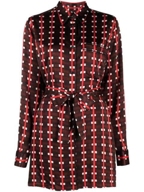 WALES BONNER check-print tie-waist blouse