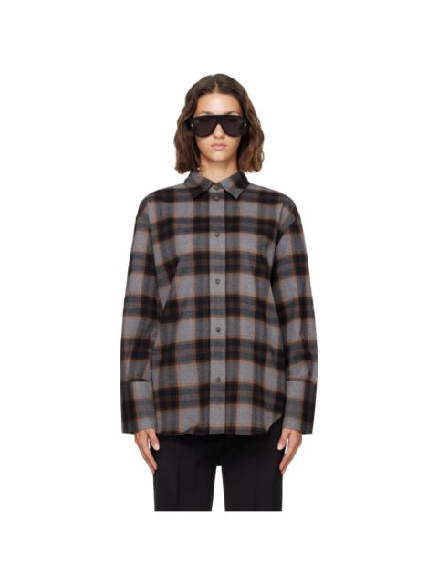 RÓHE Gray Flannel Check Overshirt