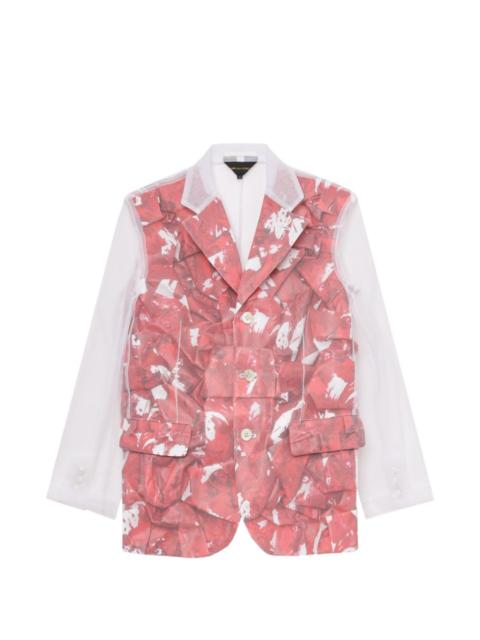 Comme Des Garçons printed sheer blazer