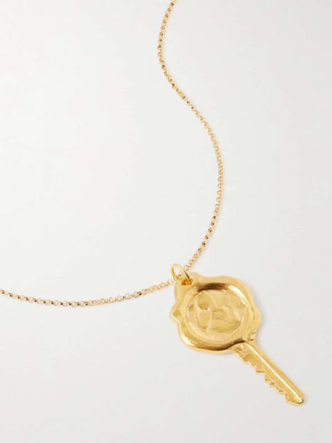 ALIGHIERI The Key To The Library recycled gold-plated necklace Gold