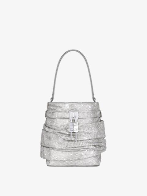 Givenchy SHARK LOCK BUCKET BAG IN SATIN WITH STRASS