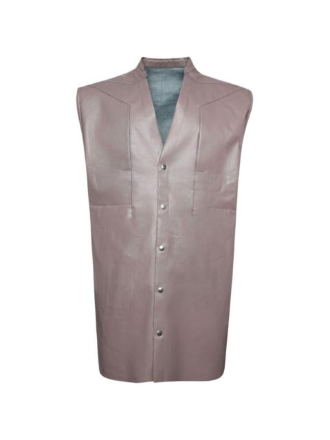 Rick Owens faux-leather sleeveless shirt