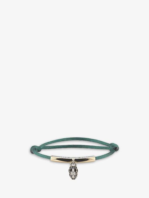 Serpenti Forever cord and gold-plated brass charm bracelet
