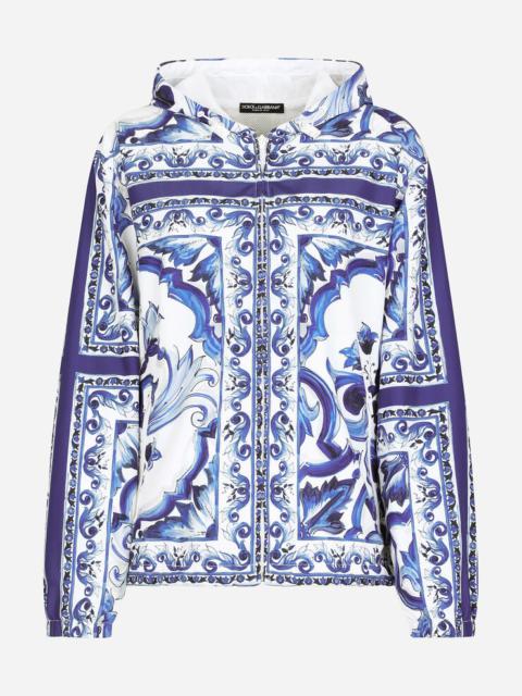 Dolce & Gabbana Majolica-print windbreaker with hood