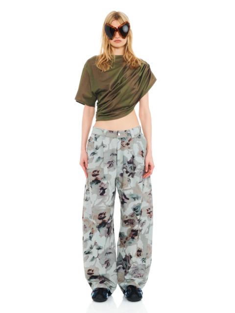 Collina Strada BEIGE WATERCOLOR ROSES CATCHFLY PANT