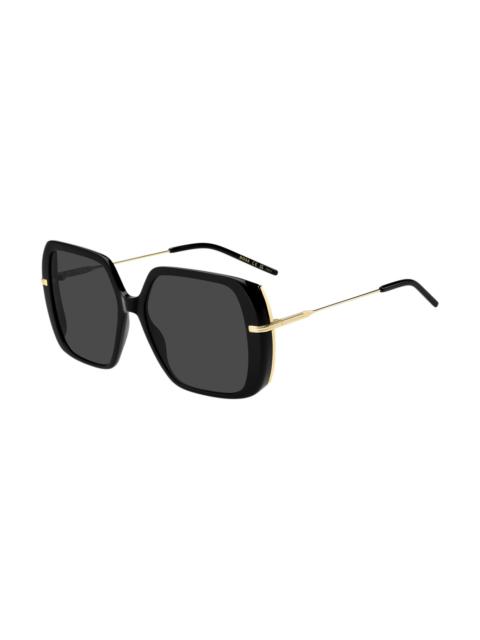 BOSS LAYERED BLACK-ACETATE SUNGLASSES WITH GOLD-TONE TEMPLES
