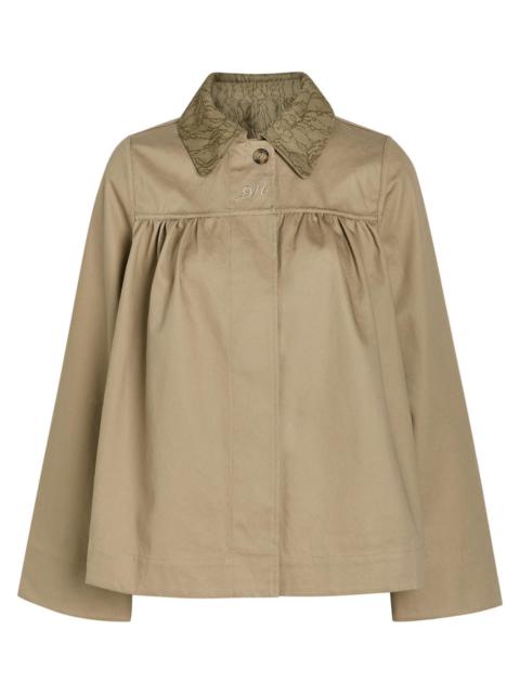 DAMSON MADDER. Damson Madder Mini Mercedes Reversible Lace and Cotton Jacket