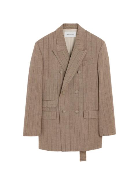 AMI Paris double-breasted striped wool blazer