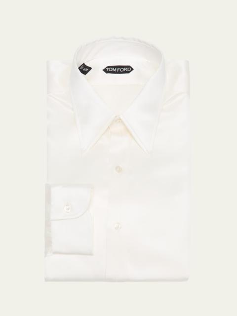 Men's Silk Charmeuse Slim Fit Dress Shirt