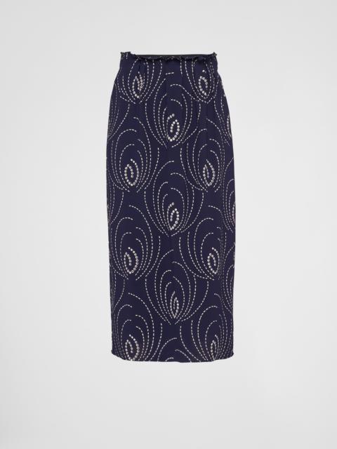 Printed sablé skirt