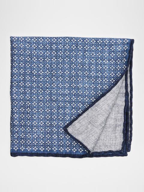 Brunello Cucinelli Men's Double-Face Silk Pocket Square