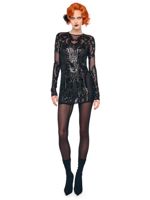 NORMA KAMALI LONG SLEEVE CREWNECK MINI DRESS
