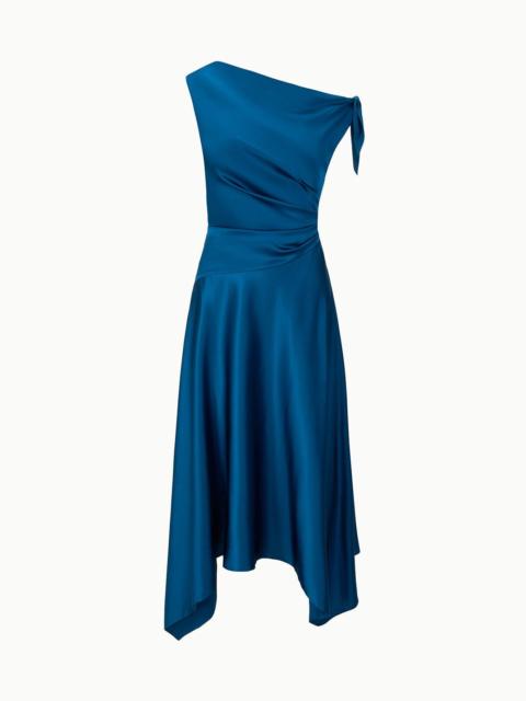 STAUD STAUD PORTIA SILK DRESS HARBOR