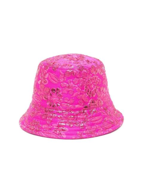 floral-jacquard bucket hat