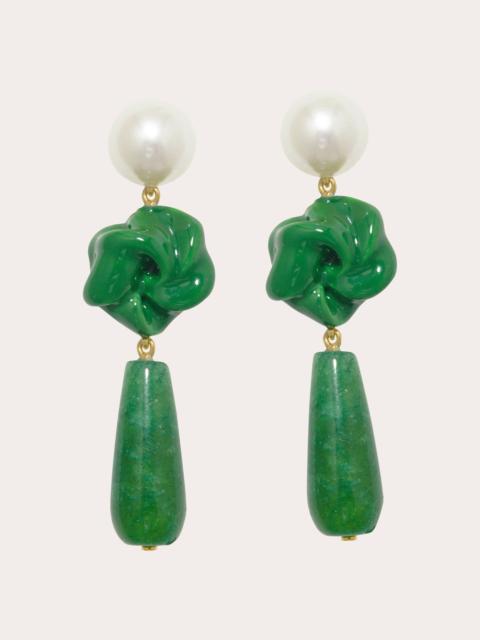 Completedworks The Depths of Time 18K Gold-Plated Silver Chalcedony and Pearl Earrings