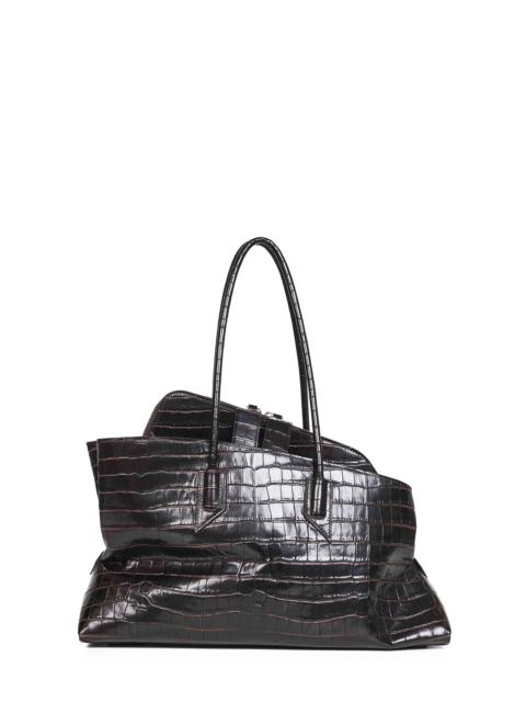 THE ATTICO Coffee "La Passeggiata Medium" top handle bag