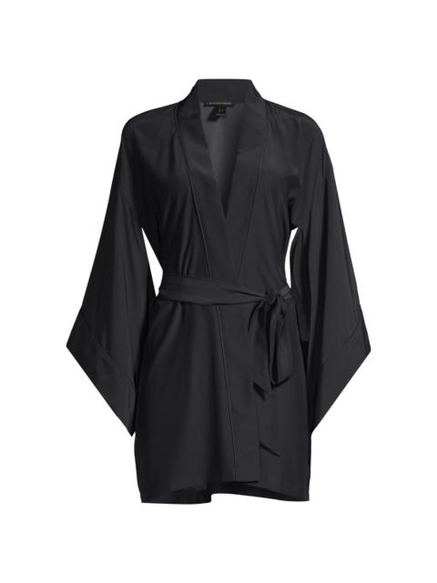 KIKI DE MONTPARNASSE Women's Silk Kimono-Inspired Robe - Black