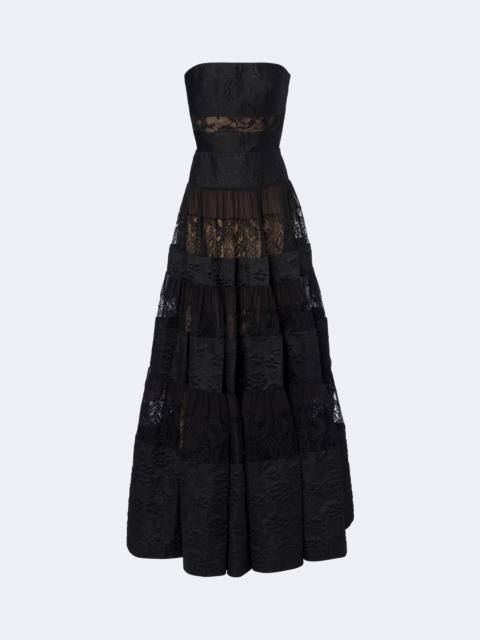 ELIE SAAB Lace-trimmed floral jacquard gown