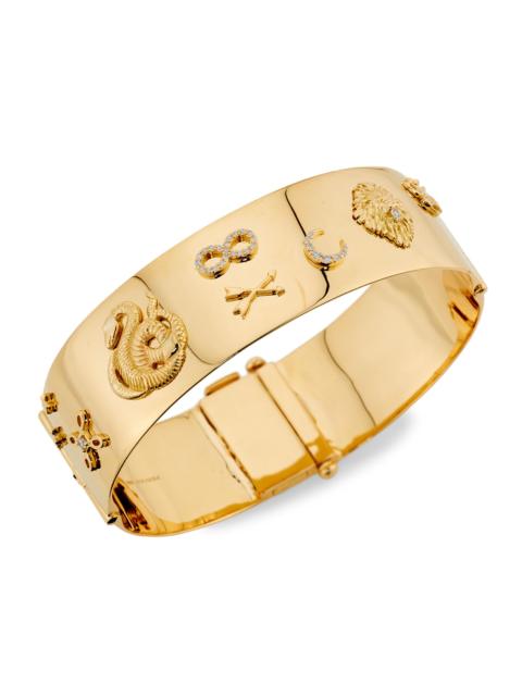 FOUNDRAE Women's Symbols Wide Triptych 18K Yellow Gold & 0.44 TCW Diamond Bangle - Gold