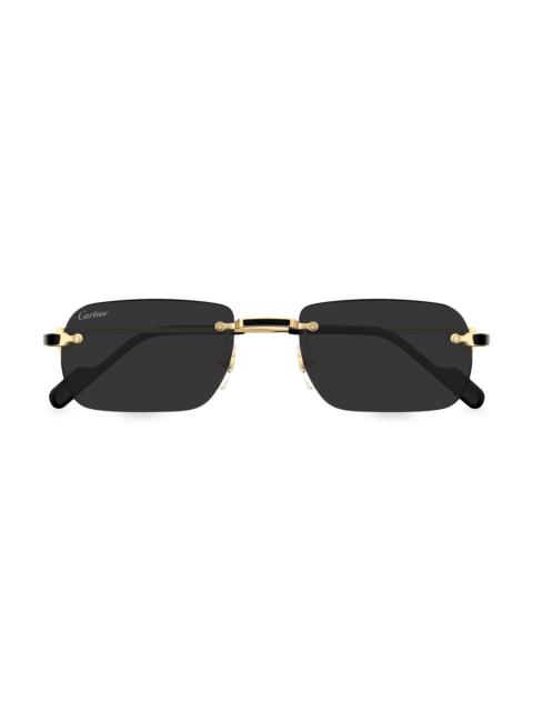 Cartier Women's Santos Classic Première de 59MM Oval Sunglasses - Dark Grey Gold