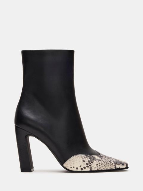STEVE MADDEN LYLE BLACK LEATHER WITH SNAKE