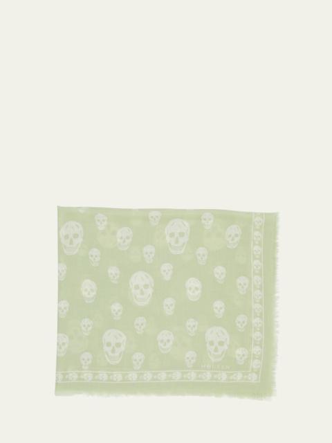 Alexander McQueen Classic Skull Wool Scarf