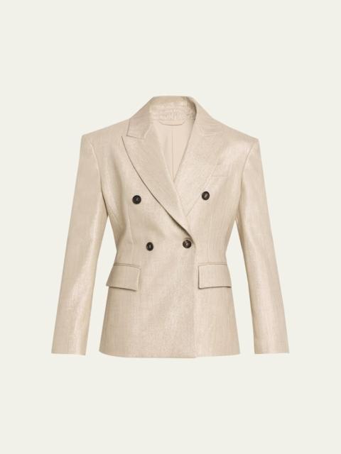 Brunello Cucinelli Bold Shoulder Double-Breasted Jacket