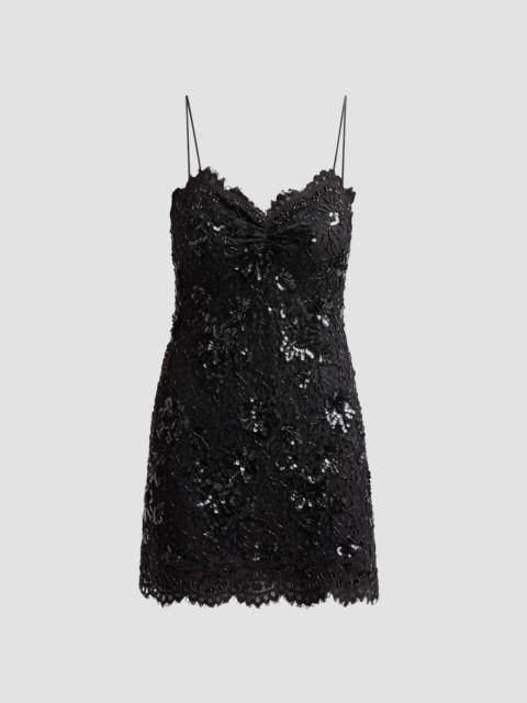 LoveShackFancy Women's Jetta Sequin-Embellished Lace Mini Dress - Black