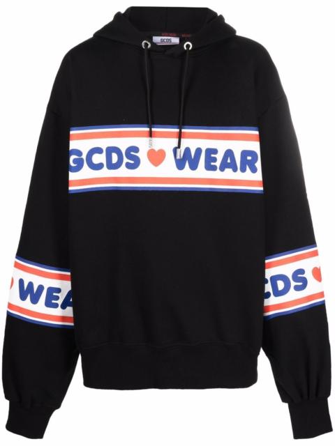 GCDS logo-print cotton hoodie