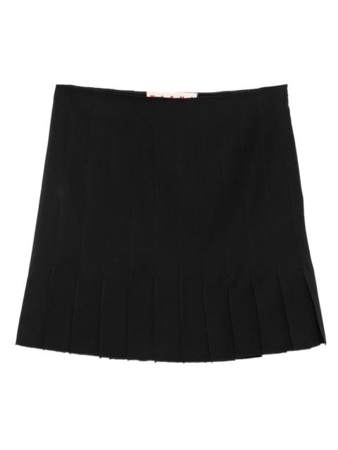 Marni pleated wool mini skirt