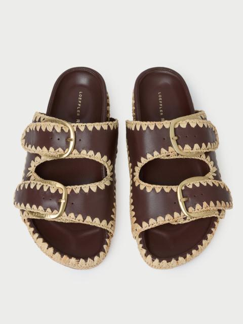 LOEFFLER RANDALL Nico Chocolate/Natural Two-Band Sandal