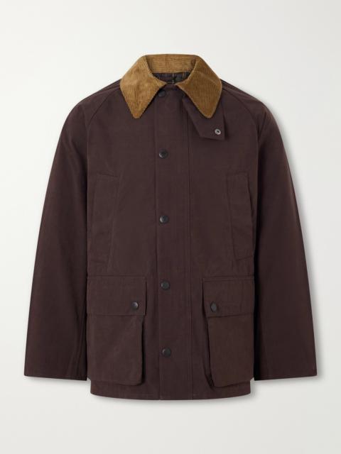 Barbour Bedale Corduroy-Trimmed Waxed Woven Jacket