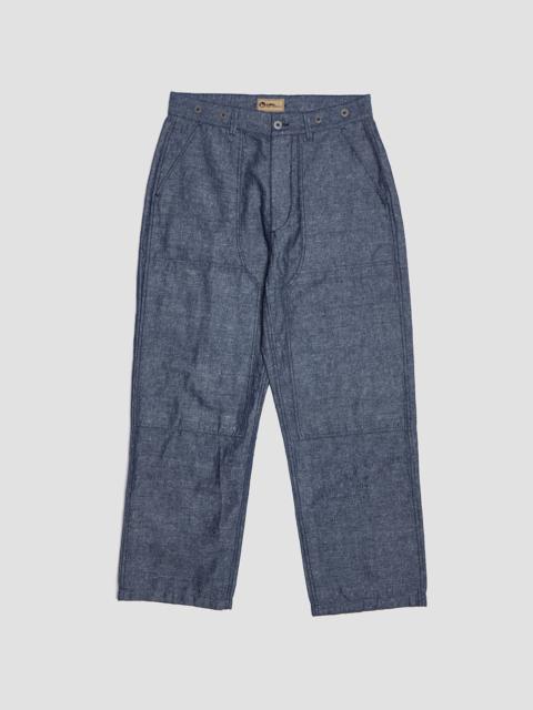 Nigel Cabourn Carpenter Pant Cotton Linen in Navy