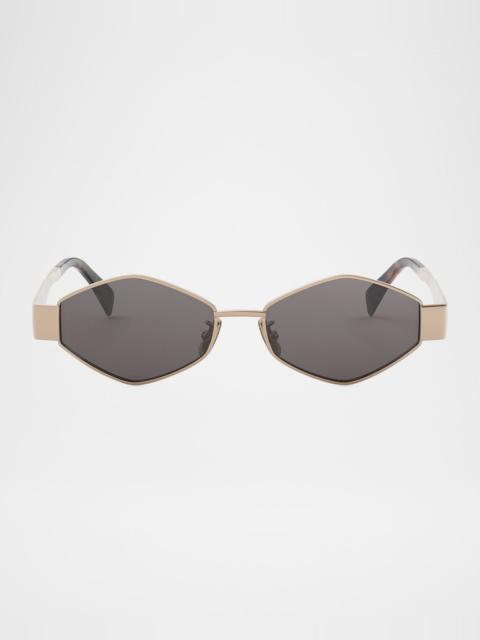 CELINE Men's Triomphe Metal and Nylon Oval Sunglasses