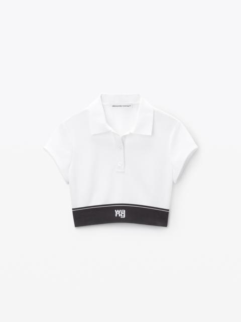 Cheerleader Polo Top in Pique