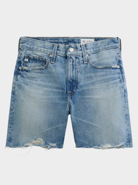 AG Jeans Billie Frayed-Hem Cotton Denim Shorts