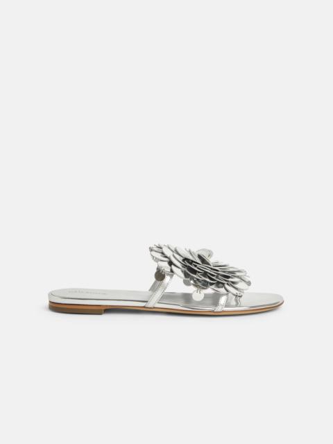 rabanne FLAT SANDALS IN SILVER WITH SEQUINS EMBELLISHMENTS